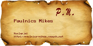 Paulnics Mikes névjegykártya